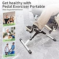 Vista 8 de Ejercitador de pedales de bicicleta para debajo del escritorio, bicicleta de brazo plegable con pantalla LCD, resistencia ajustable, plegable, mini