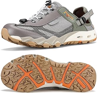 HUMTTOMen's Amphibious Water Shoes - Hiking Sandals for Men Outdoor Water Sandal Closed Toe Non-Slip River Shoes Summer Quick Drying Aqua Shoe