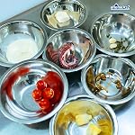 Mélange de bols en acier inoxydable métal,Cuisine Space Gadgets d'enregistrement de stockage, Cuisson, Cuisine, Bol de pain, Miroir poli