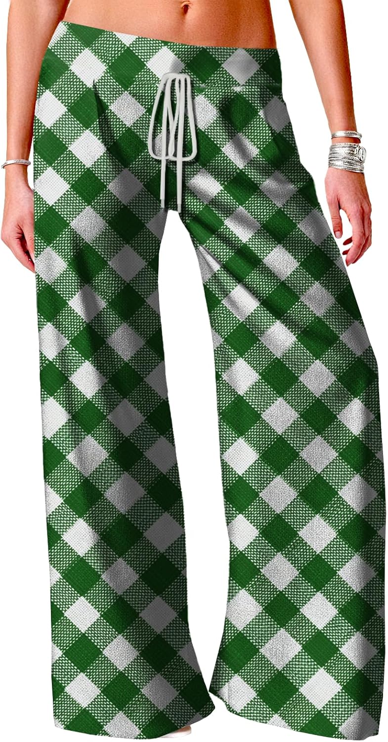 domirica Wide Leg Trousers Women Drawstring Trousers Flowy Work Pants with Pockets Fashion Clothes Summer Outfit Plus Size