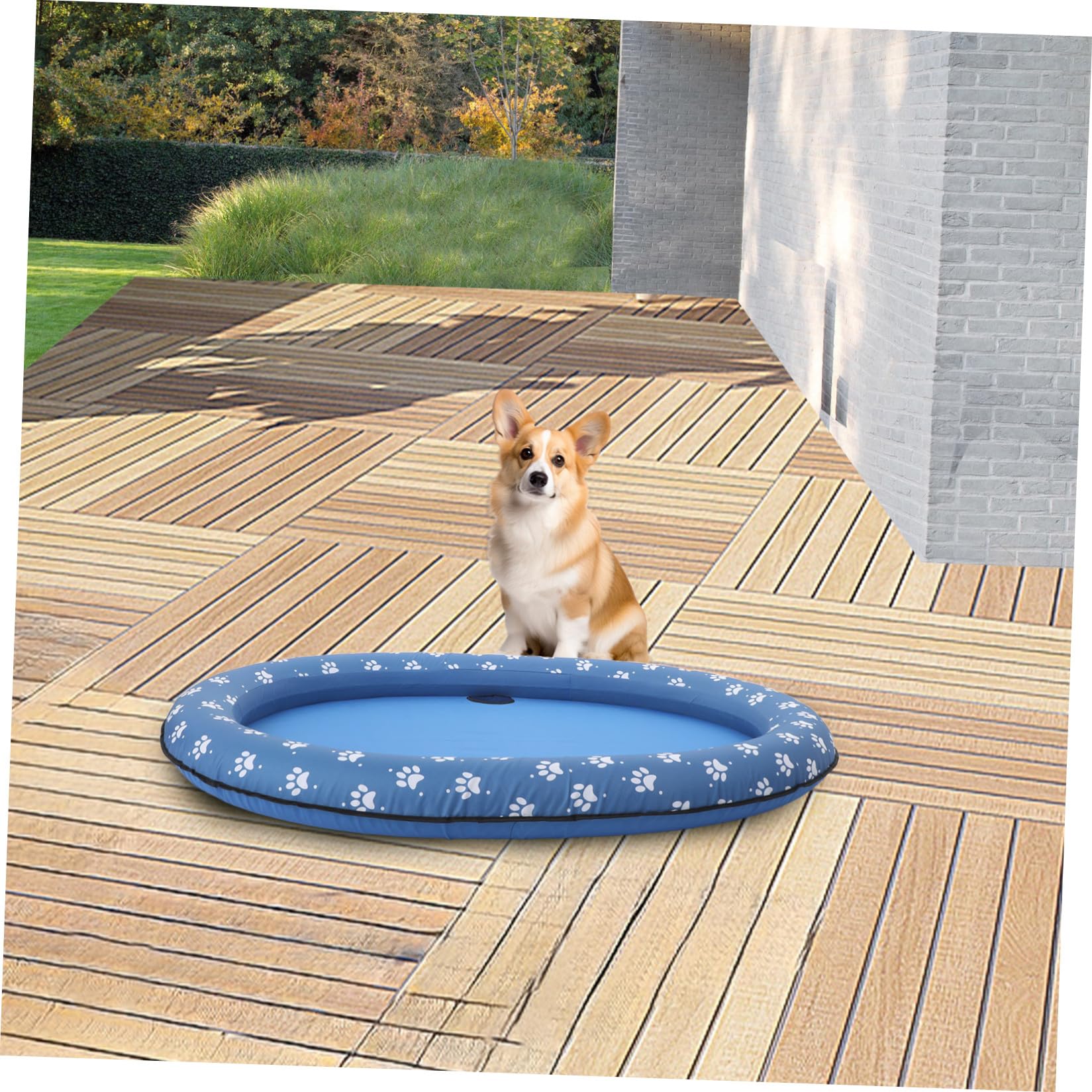 FRCOLOR Piscina Gonfiabile Piscina per Nuoto Pieghevole e Portatile Oxford e Pvc per Animali Domestici per Cani e Esterno