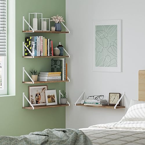 Miniatura 4 de Wallniture Bora - Estantes flotantes de 24 x 6 pulgadas para decoración de pared, estantería, sala de estar, estantes de baño, estante flotante de