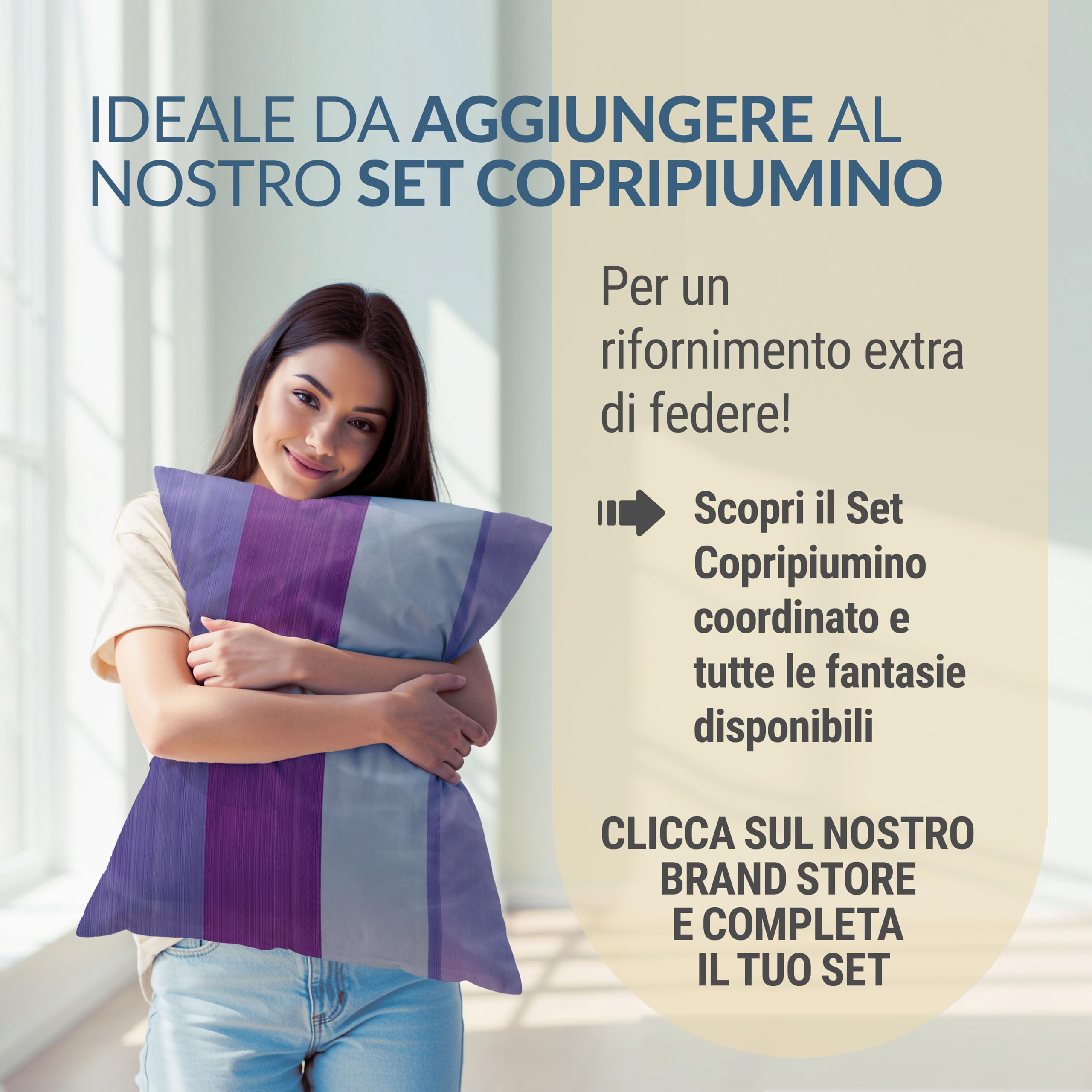 Dorian Home - Federe Cuscino Letto 50x80 Cotone 100% Puro, Morbido e Certificato, Coppia di 2 Federe Abbinate da Aggiungere al Set Copripiumino, Federa Cuscini 4 Stagioni con Comoda Patella di 18 cm
