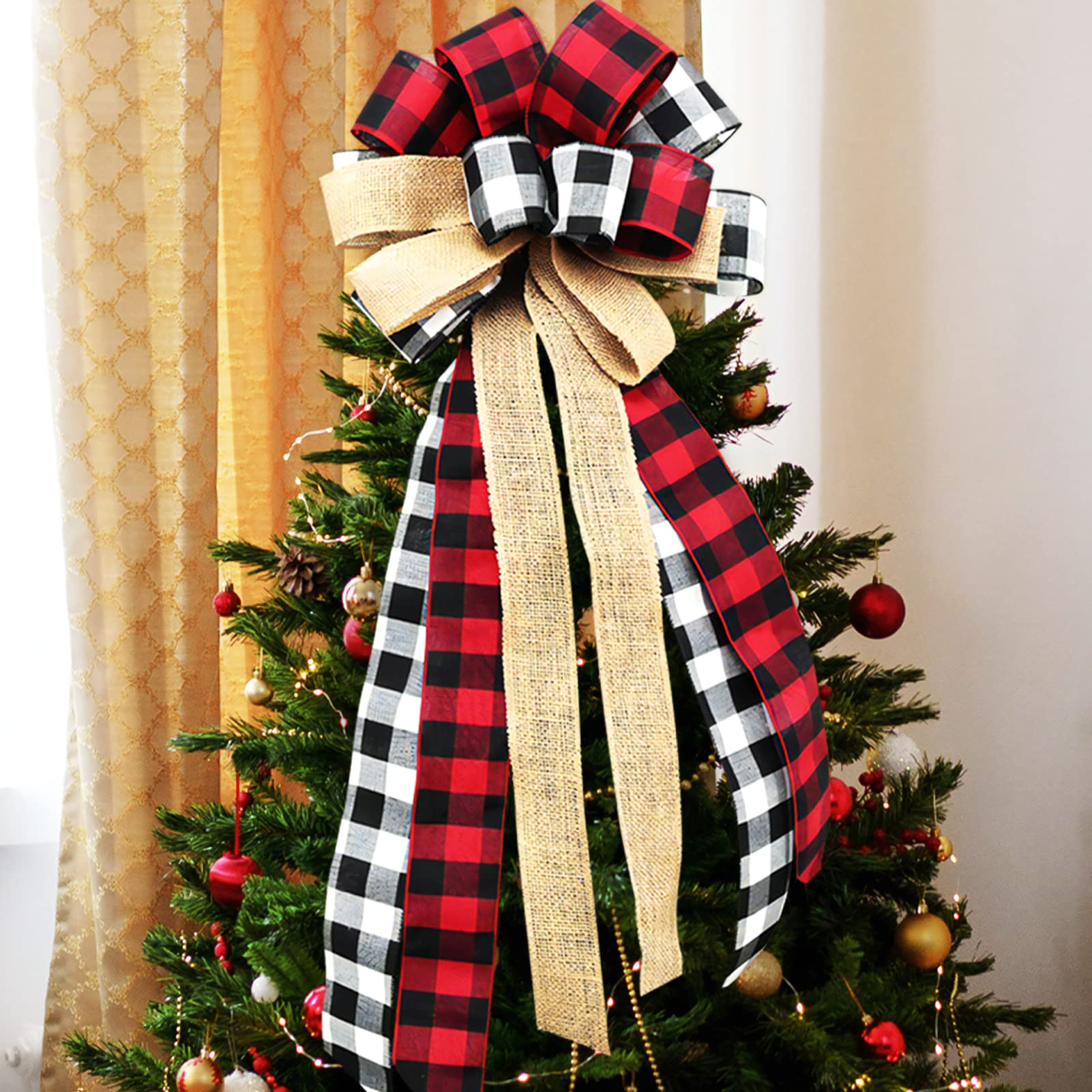 buffalo plaid tree topper
