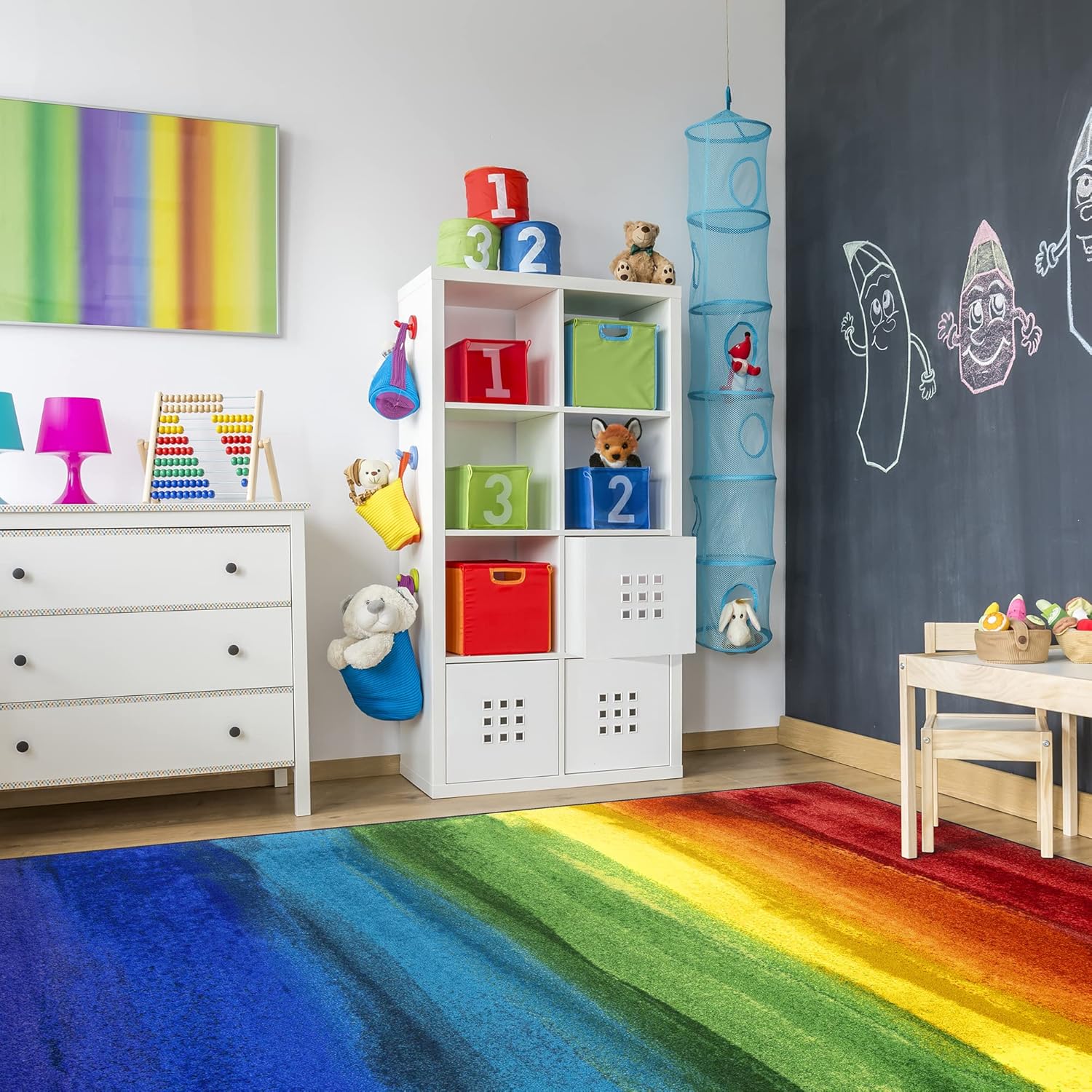 Joy Carpets Rainbow Magic 5'4" x 7'8" Area Rug in Color Rainbow
