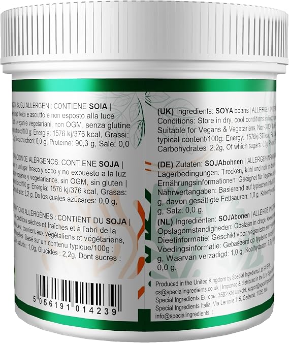 Soya Protein Isolate Powder 5kg Vegan, Non-GMO, Gluten Free, Lactose Free, Plant Based - Recyclable Container