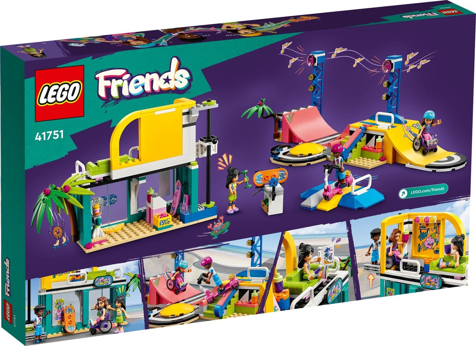 Lego Friends Set of 2: 41751 Skatepark & 41386 Stephanie's Summer Heart Box - Image 3