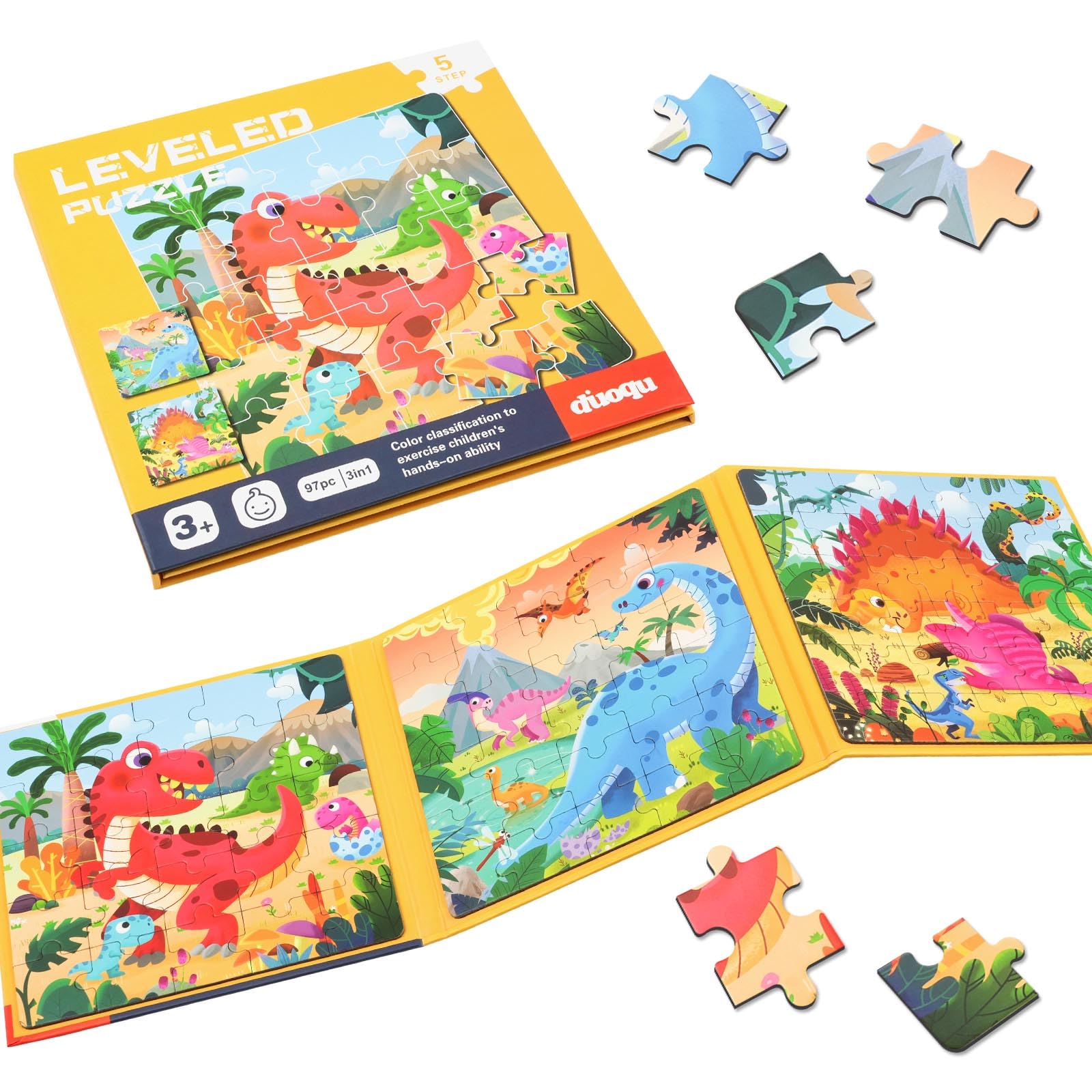 Aolso Magnetic Puzzles for Kids Ages 3-5, 3-in-1 Jigsaw Puzzles