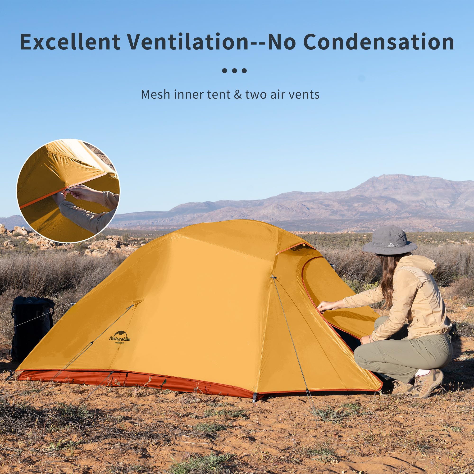 Naturehike テント Cloudup３ Ultralight Cloud Up 3 tent with snow skirt - Winter & Sturdy