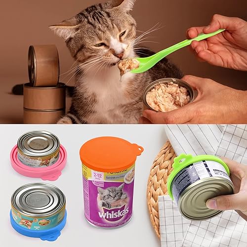 Miniatura 4 de Lydia's Deal Paquete de 2 fundas universales de silicona para latas de comida para perros y gatos, se adapta a la mayoría de latas de comida de
