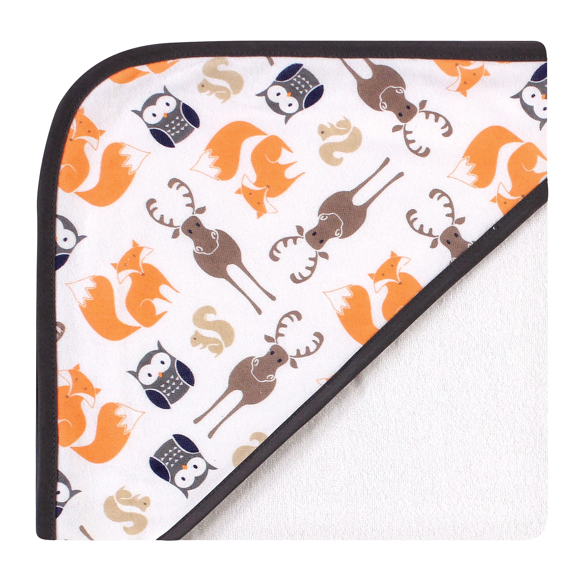 Hudson Baby Unisex Baby Cotton Rich Hooded Towels, Fox, One Size
