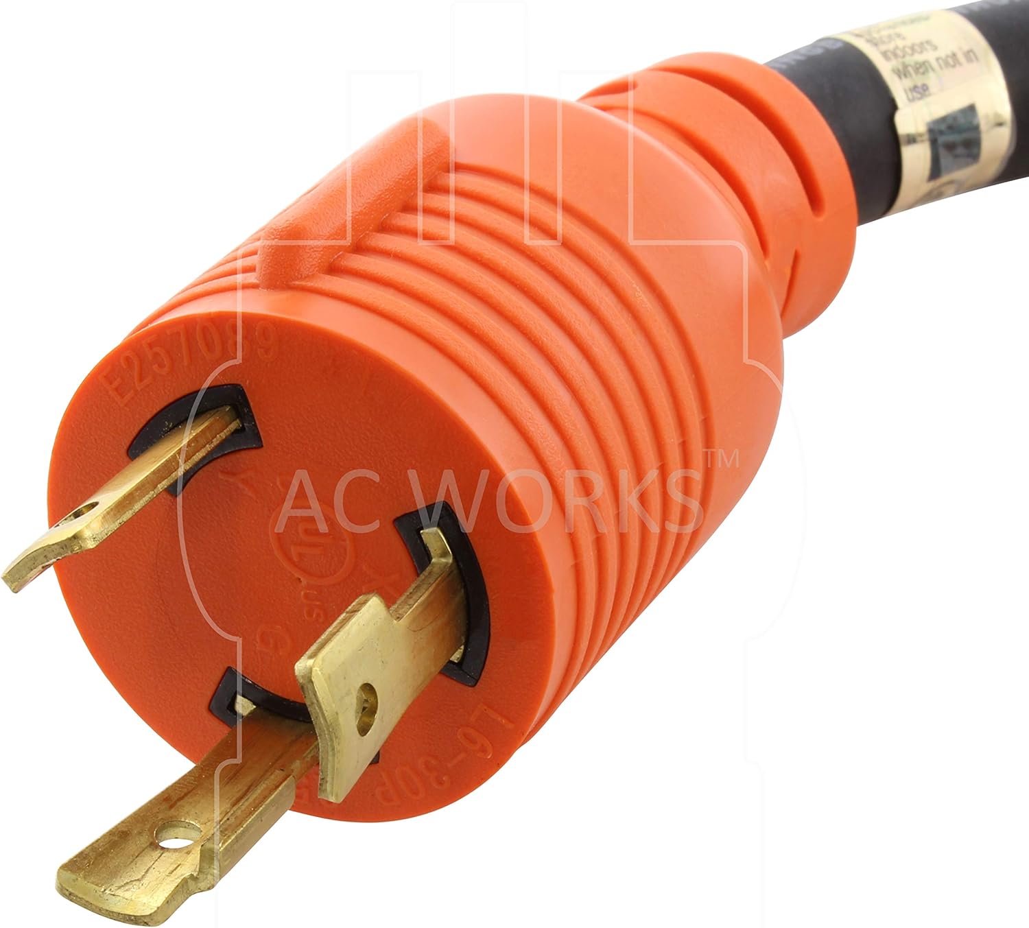 AC WORKS NEMA L6-30 Rubber SOOW 10/3 Extension Cord (10FT)