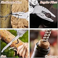 Vista 7 de RoverTac Navaja Multiuso de Bolsillo Cuchillo Táctico para Camping y Supervivencia, Regalo para Hombres, Papás y Esposos, Multiherramienta de 18