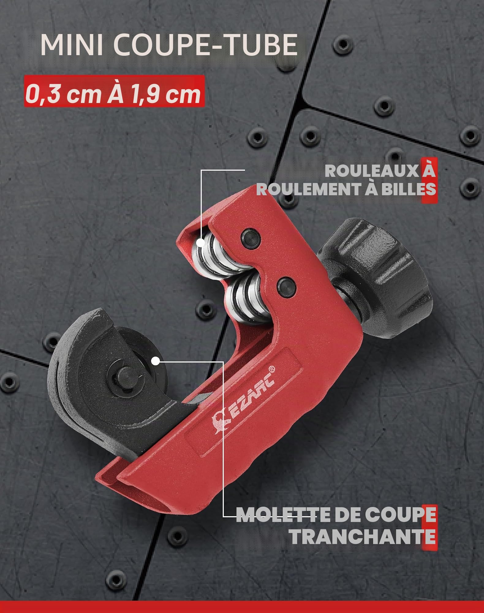 EZARC Coupe Tube Robuste 6-70mm, 2 Pièces Coupe-Tube en Acier Inox, Ensemble avec Mini Coupe Tube pour Couper de l'Acier Fin, des Tuyaux en Cuivre et en Aluminium