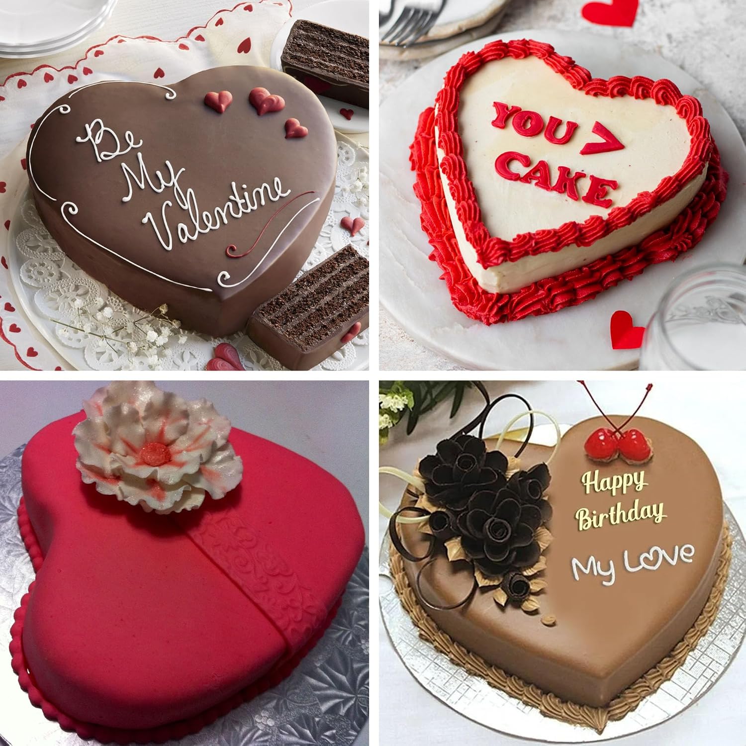 Heart Shaped Cake Pan 10 Inch Red Silicone Baking Mold, Nonstick Reusable Heart Shape Cake Pans for Valentine’s Day Wedding Anniversary Birthday Desserts