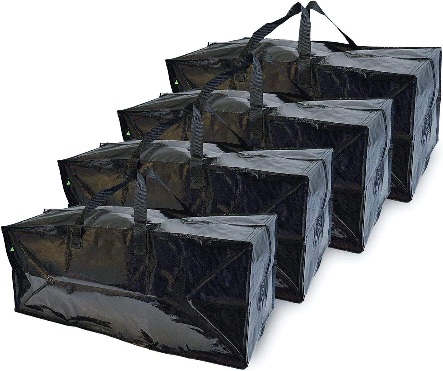 Moving Bags, Heavy Duty Extra Large Storage Bags with Zipper, Reusable Totes with Handles for Clothes, Packing, Organizing, Groceries, Under Bed Storage, 4 PCS – 28x14x13