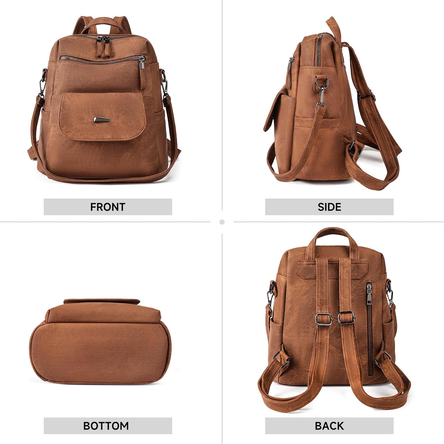 GAEKEAO Backpack Purse for Women Designer PU Leather Fashion Ladies Handbags Convertible Shoulder Bag for Travel Work College - Image 5