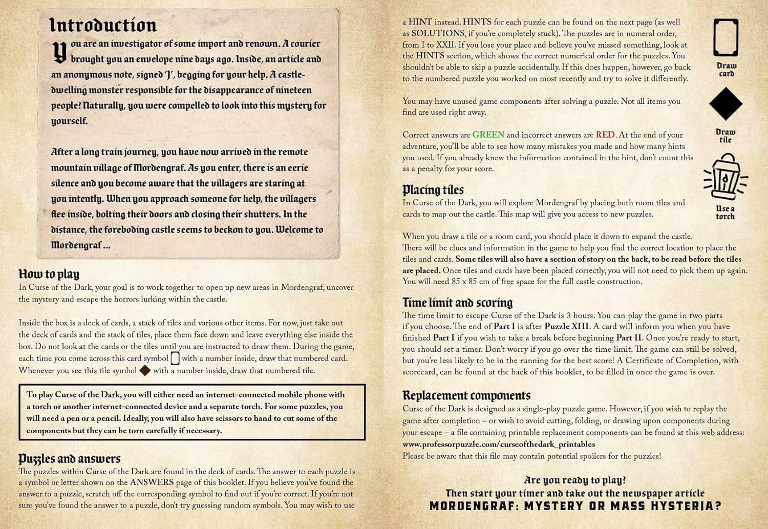 Professor PUZZLE Curse of The Dark Escape Room Game - Investigate The Mystery of a Doomed Village!
