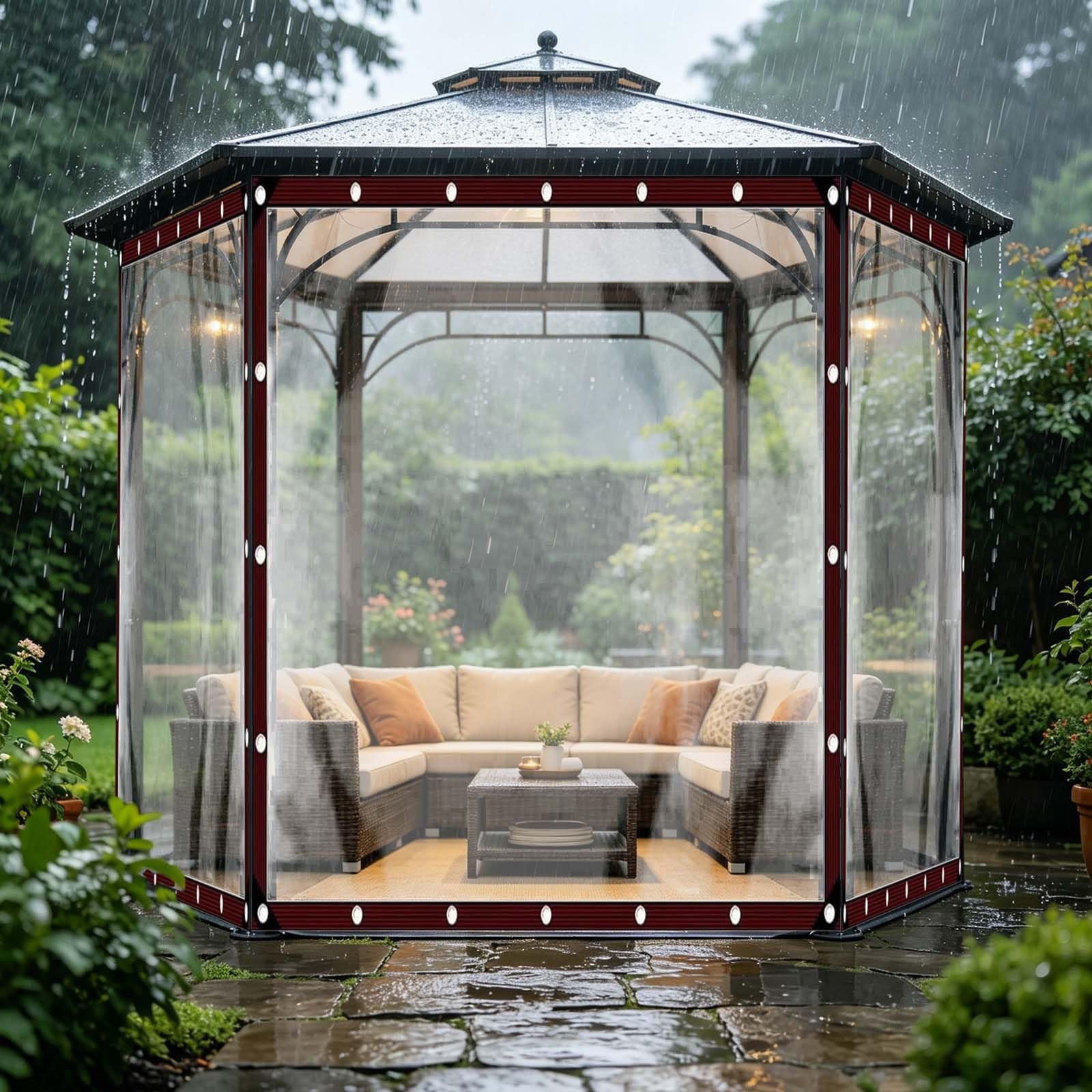 Lona transparente exterior 130x310 impermeable lámina protectora para gallineros y cortavientos