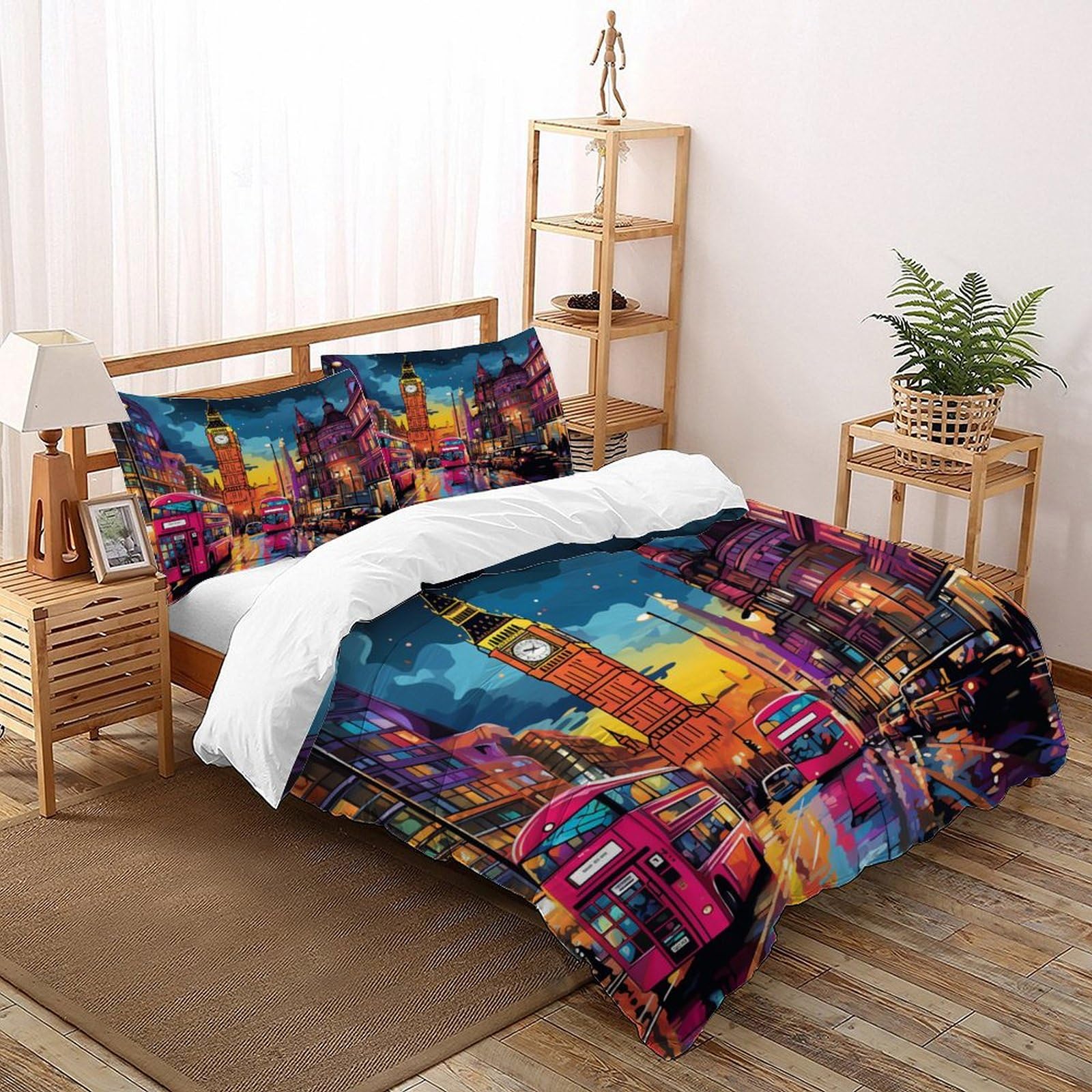 Housse de couette animaux sauvages 135x200 couvre-lit