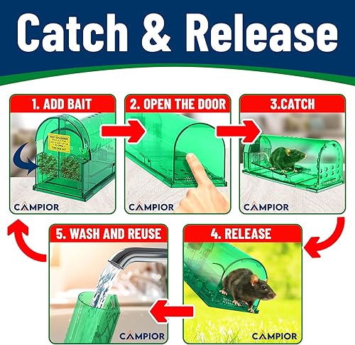 Miniatura 4 de Trampa Humana para Ratones para Casa Grande, Trampas para Ratones Sin Matar para Interiores para el Hogar, Trampa para Ratas y Ratones de Captura y