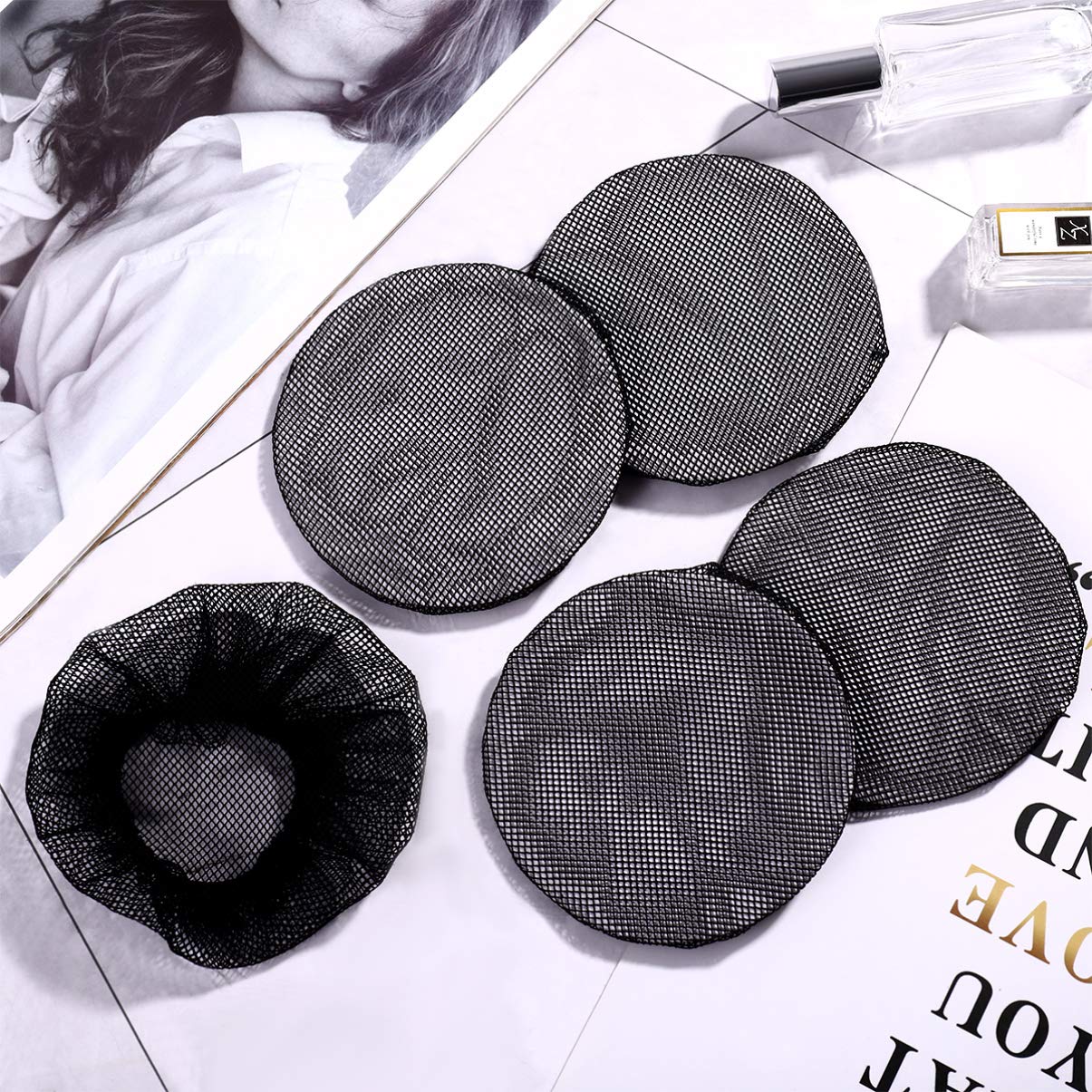 Beaupretty 5Pcs Invisible Ballet Hair Nets for Buns Reusable Elastic Bun Covers Mesh Hairnet for Dance, Gymnastics, Skating & Flight Attendants