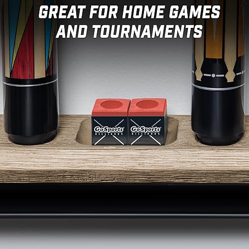 Miniatura 4 de GoSports Premium Tiza para Billar en Cubo, 12 Unidades - Negro, Azul, Rojo o Verde - Tiza para Tacos de Billar