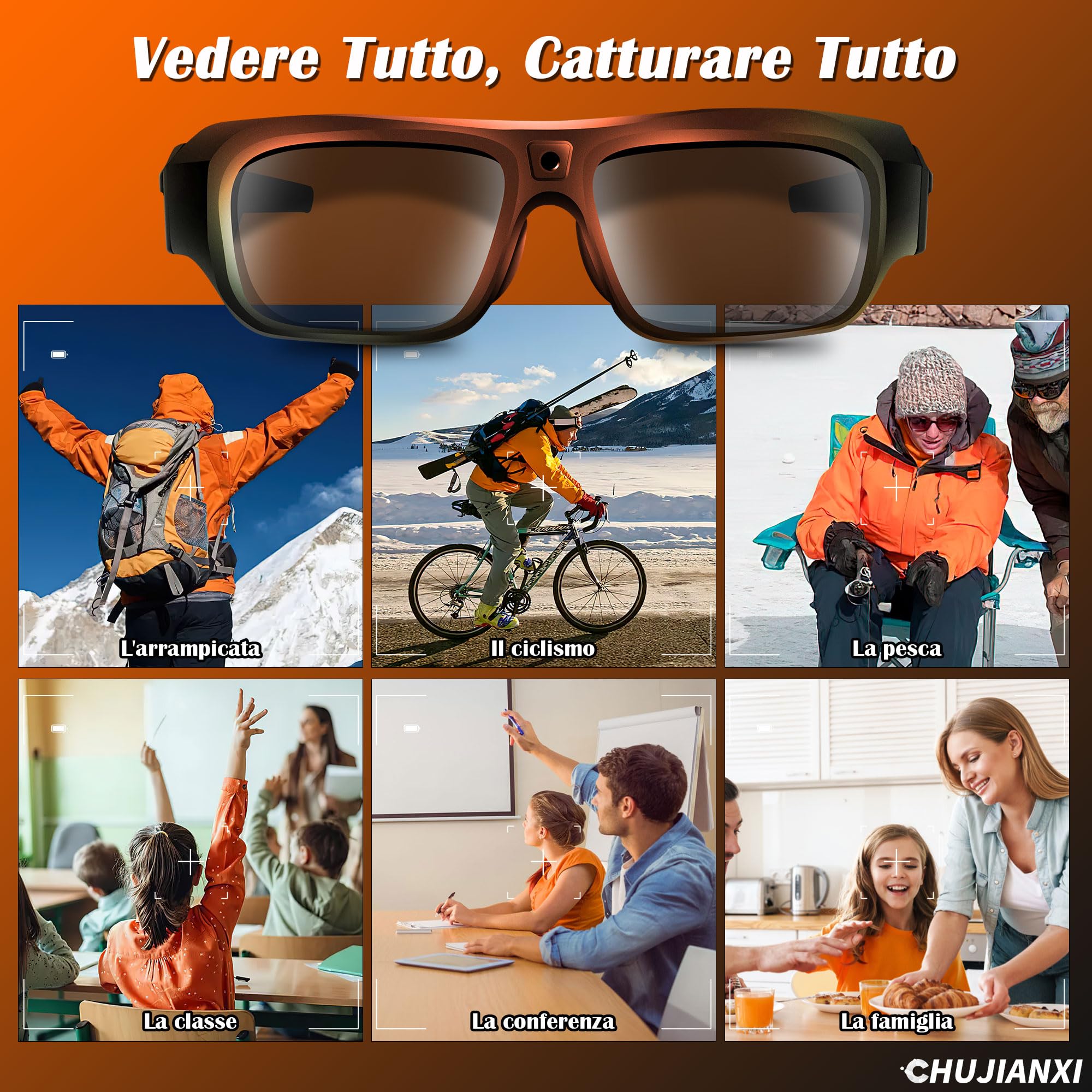 Lentes con Cámara 4K, Gafas Inteligentes para hombres y mujeres | 2026 Nueva Generación Gafas de Sol con Protección UV400 y Vídeo para Actividades al Aire Libre