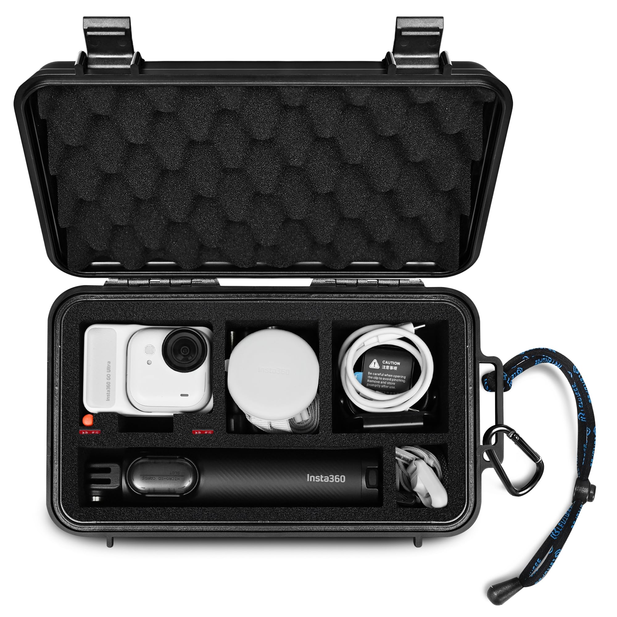 LEKUFEE Reise-Wasserdicht Reisekoffer für Insta360 GO Ultra, Standard-Bundle, Creator-Bundle und weiteres Zubehör (nur Koffer & Tasche)