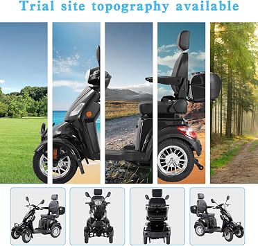 Mobility Scooters for Seniors,Heavy-Duty 4 Wheel Mobility Scooters for Travel,500LBS Capacity 800W All Terrain Handicap Scooters for Adults (Black-XL)