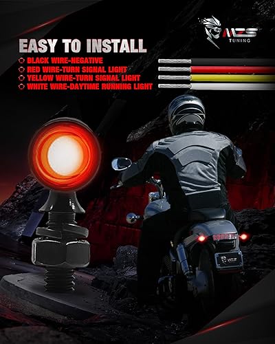 Vista 19 de MZS 1157 - Kit de luces LED para motocicleta, luces LED mejoradas, cuentas LED rojas de 2 pulgadas, estilo bala con doble color delantero o trasero