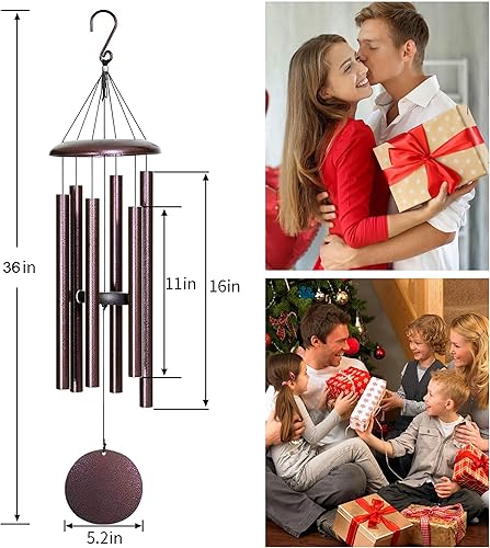 Miniatura 8 de Campanillas de viento conmemorativas para la pérdida de un ser querido, campanillas de viento de condolencias para exteriores, grabadas de doble