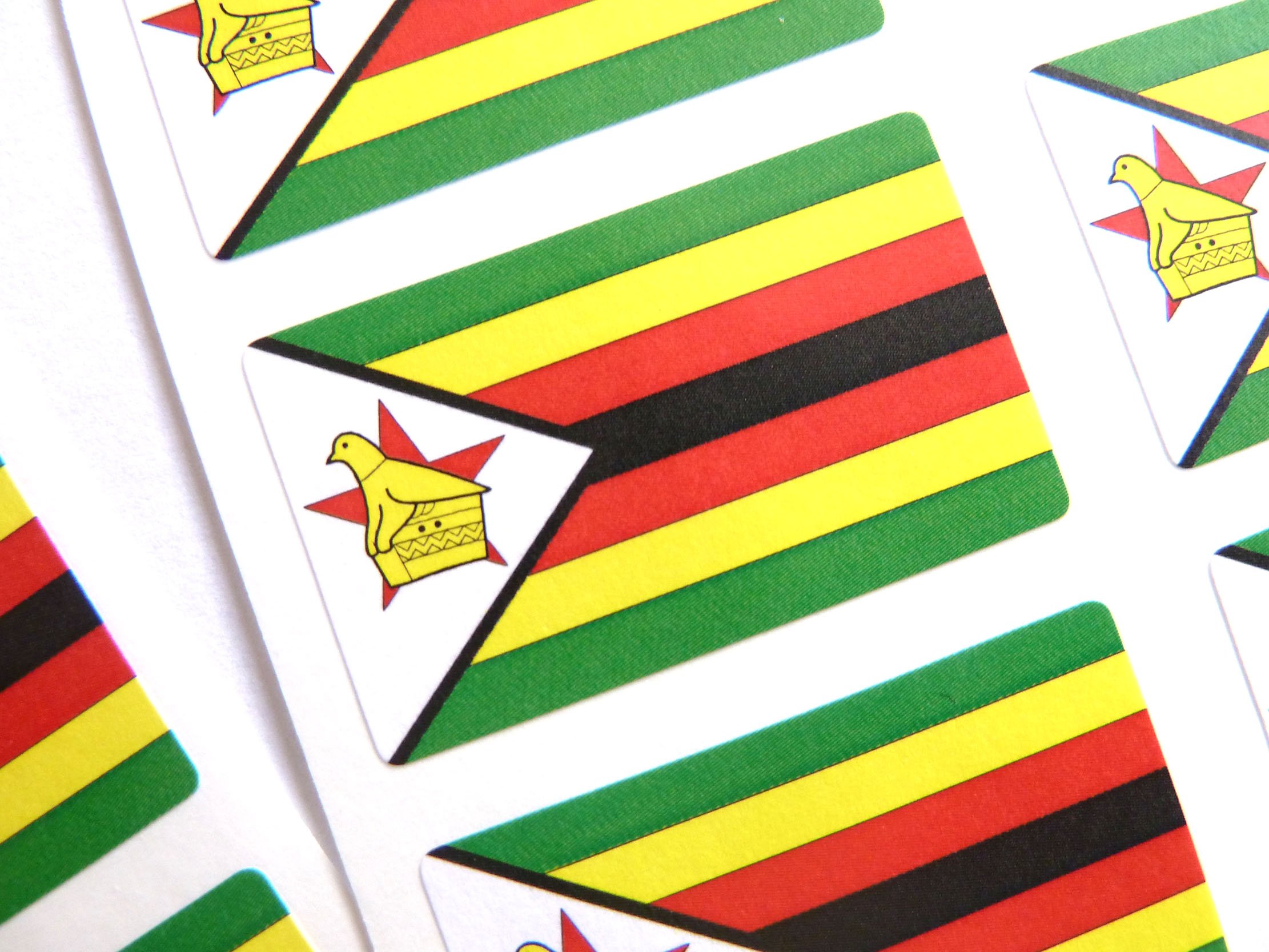Adesivi Bandiera Malawi | Mini Etichette Rettangolari 33x20mm | 12 Pezzi Autoadesivi