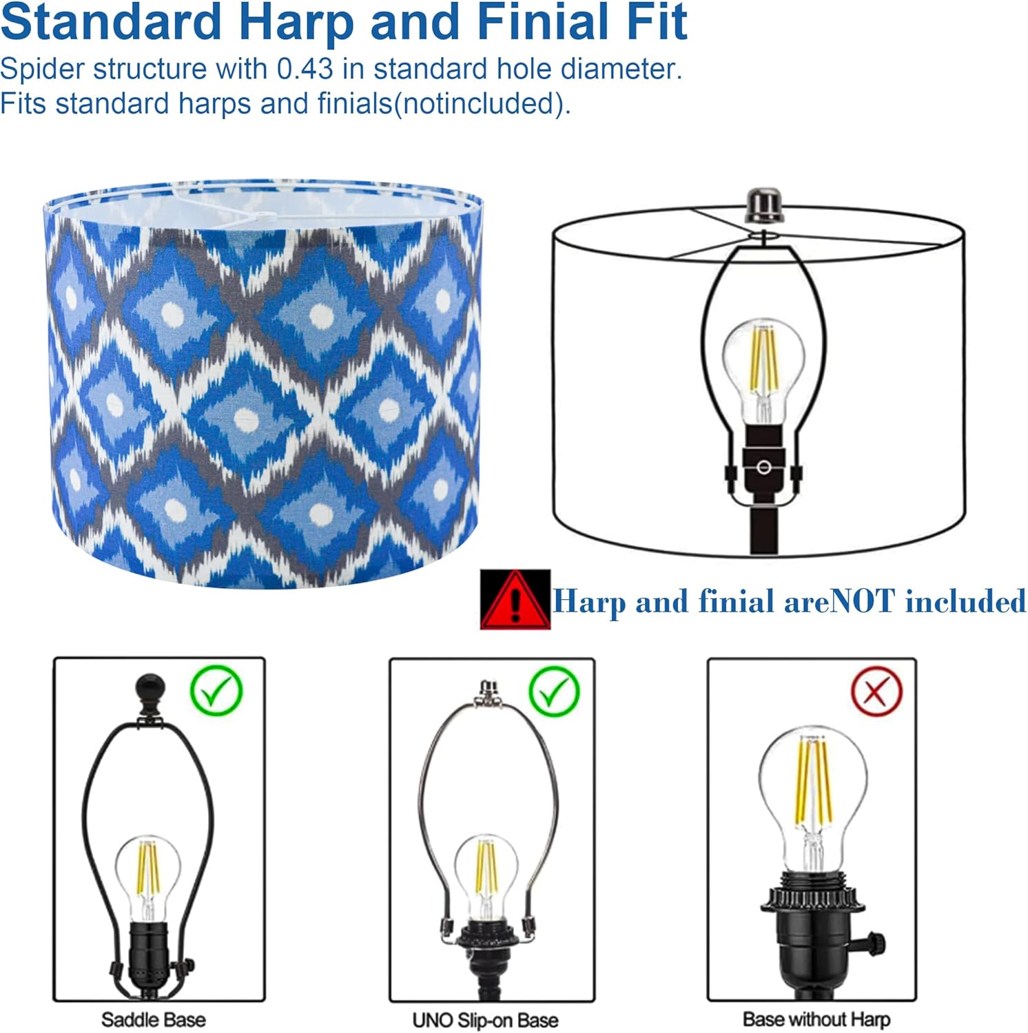 large lamp shades set of 2 .Bohemian style Drum floor lamp shade replacement，table lamp shade,flower lamp shade.Spider Fitter13 "Top x 13" Bottom x 10 "High,Need To Assemble
