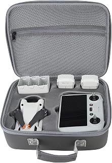 Tineer Portable Mini 3 Pro Shoulder Bag, Nylon EVA Travel Suitcase Handbag Storage Carrying Case Compatible with DJI Mini 3 Pro Drone and Remote Controller Accessories (Gray)