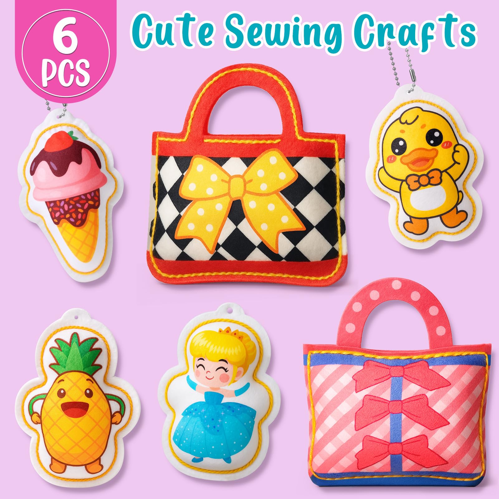 vamei Mini Nähmaschine Kinder, Elektrisches Sewing Machine Nähset Kinder mit Stoffen, Füllmaterial, Fäden, Pädagogisches Bastelset für Anfänger, Basteln Geschenk für Mädchen ab 7 8 9 10 11 12 Jahren