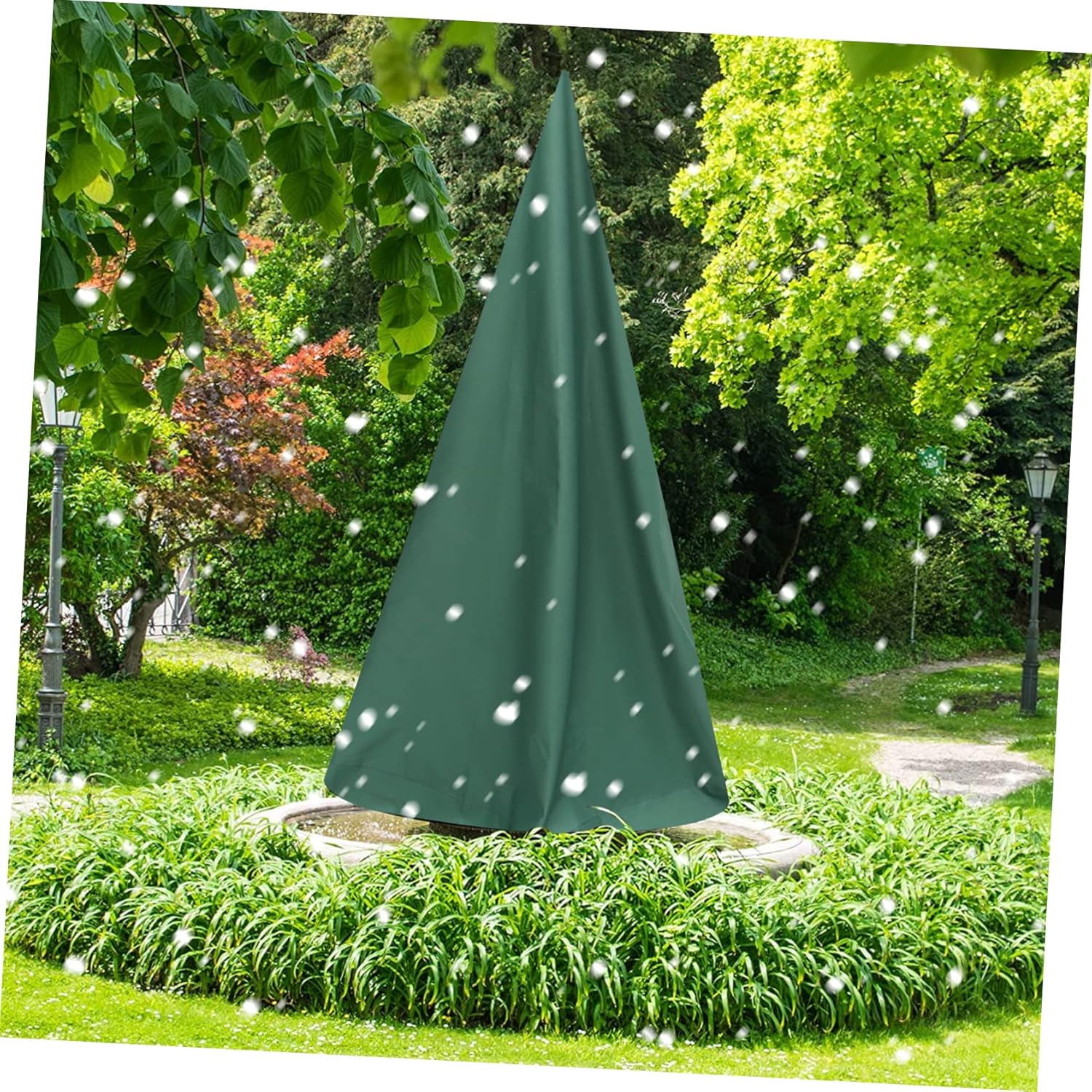 Fountain Cover Heavy Duty Uv Resistant Garden Fountain Protector and Weatherproof Full Coverage for Outdoor Use Easy to Install and Remove Green Oxford