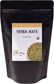Organic Yerba Mate, Loose Leaf Tea - Clean Energy - High Caffeine | bulk 8oz, 80-100 cups | The Spice Hut, First Sip of Tea