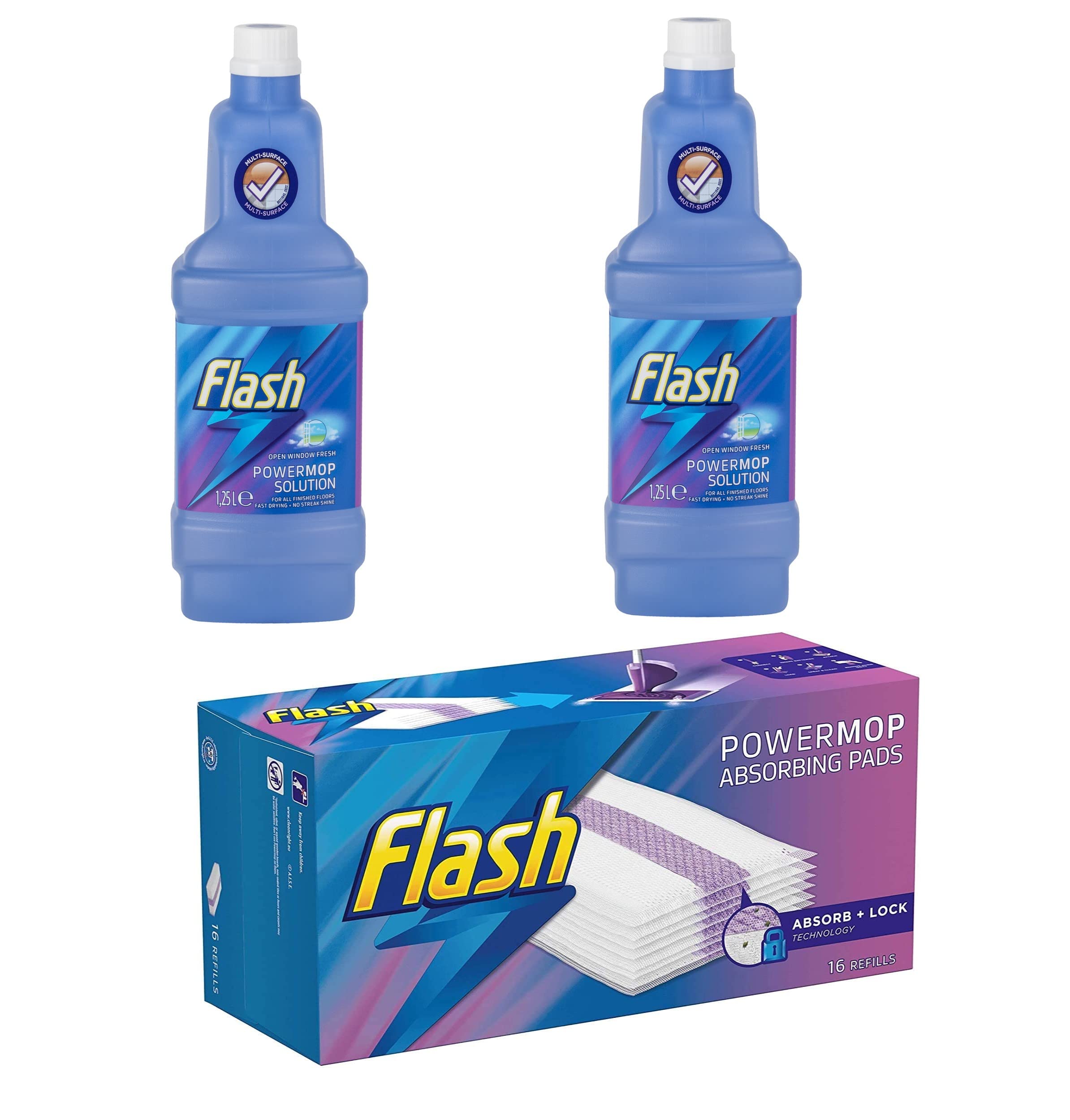 Flash powermop refils bundle - 2 x bottles + 1 x pad
