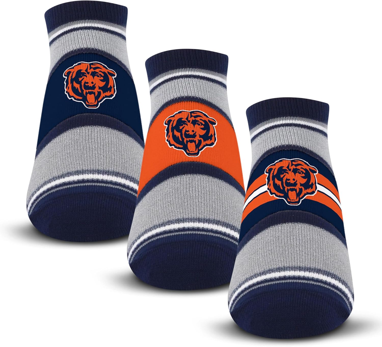 For Bare Feet NFL 3 Pack NO Show Sock Team Colors Medium
