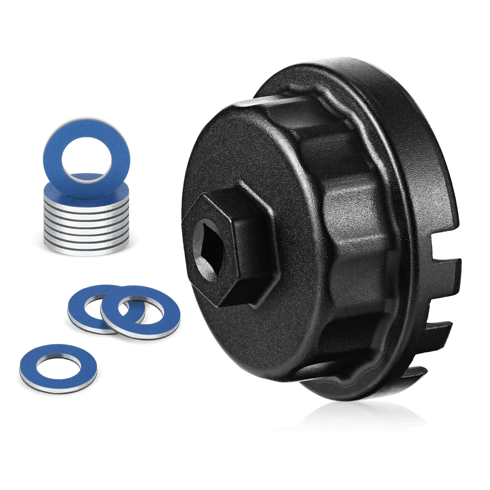 Buy Oil Filter Cap Wrench with 10 Pieces Aluminum Oil Drain Plug kets