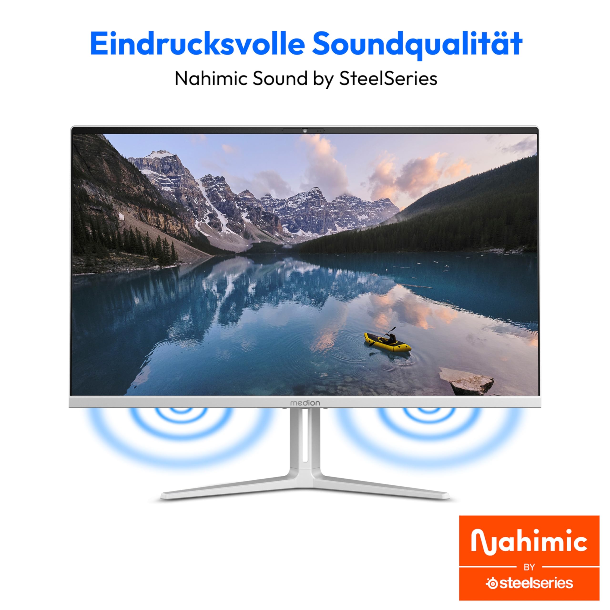 MEDION E27419 68,6 cm (27 Zoll) Full HD All in One Desktop PC (Intel Core i5-13420H, 16GB DDR4 RAM, 512 PCIe SSD, WLAN, HDMI in, Win 11 Home)