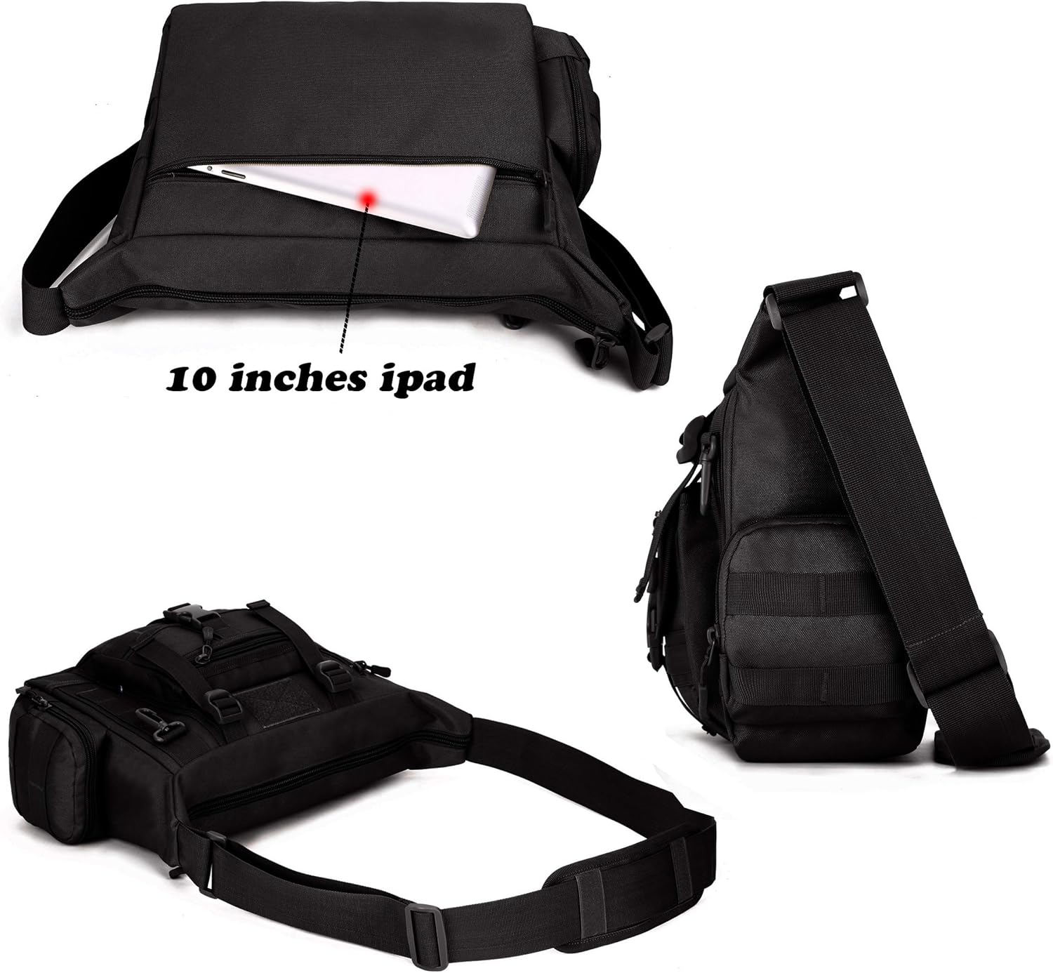 ArcEnCiel Tactical Sling Bag for Men, Sturdy‌ EDC Crossbody Bag with Utility Pockets & Patch - For Travel, Work & Outdoor - Image 7