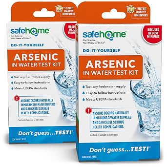 Safe Home DIY Arsenic in Water Test Kit at Home Testing for Arsenic in Any Freshwater Supply Detection 0-500 PPB Fast Results 2 Pack