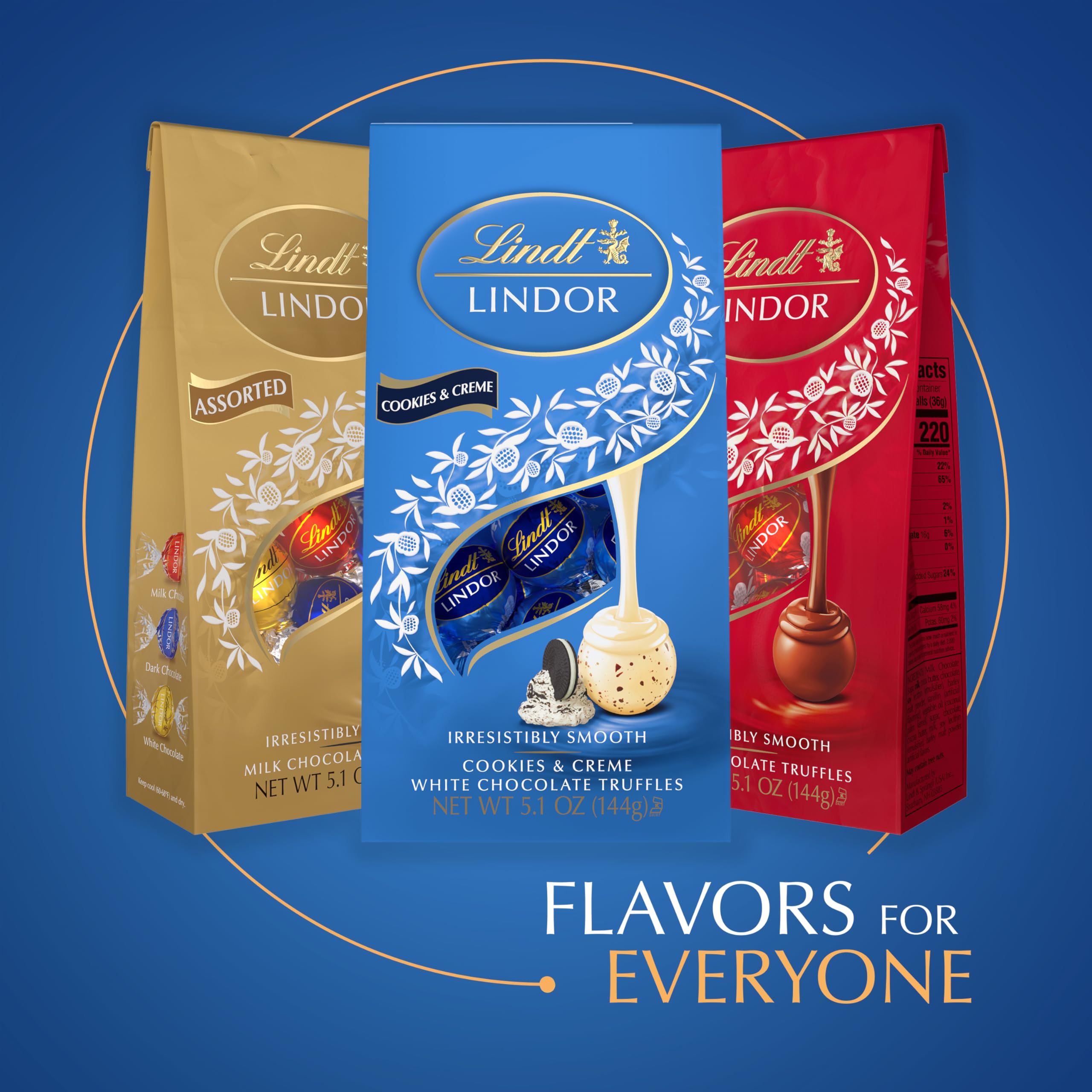 Lindt LINDOR 70% Extra Dark Chocolate Truffles, Dark Chocolate Candy with Smooth, Melting Truffle Center, Great for Gift Giving, 5.1 oz. Bag (6 Pack): Cookies & Cream 5.1 Ounce (Pack of 6)