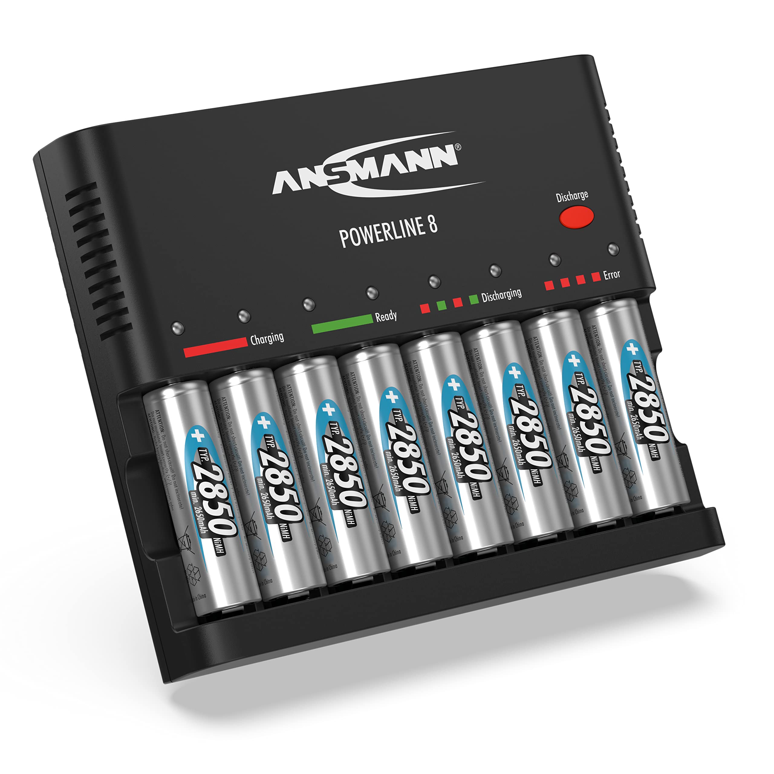 ANSMANN Batterieladegerät für 4x AA/AAA NiMH Akkus Entladen, Testen, Refresh 4