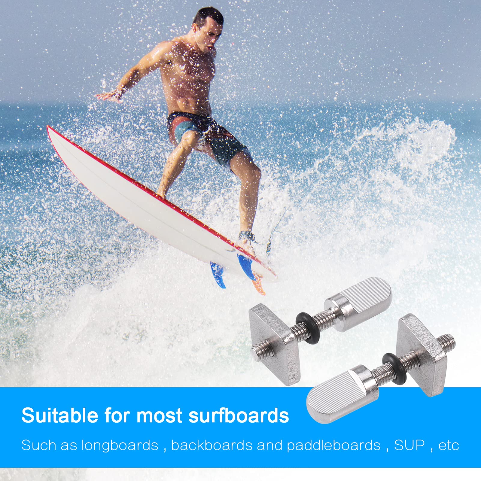 Zocipro 4 Piezas Tornillo Quillas Surf de Acero Inoxidable con Caja