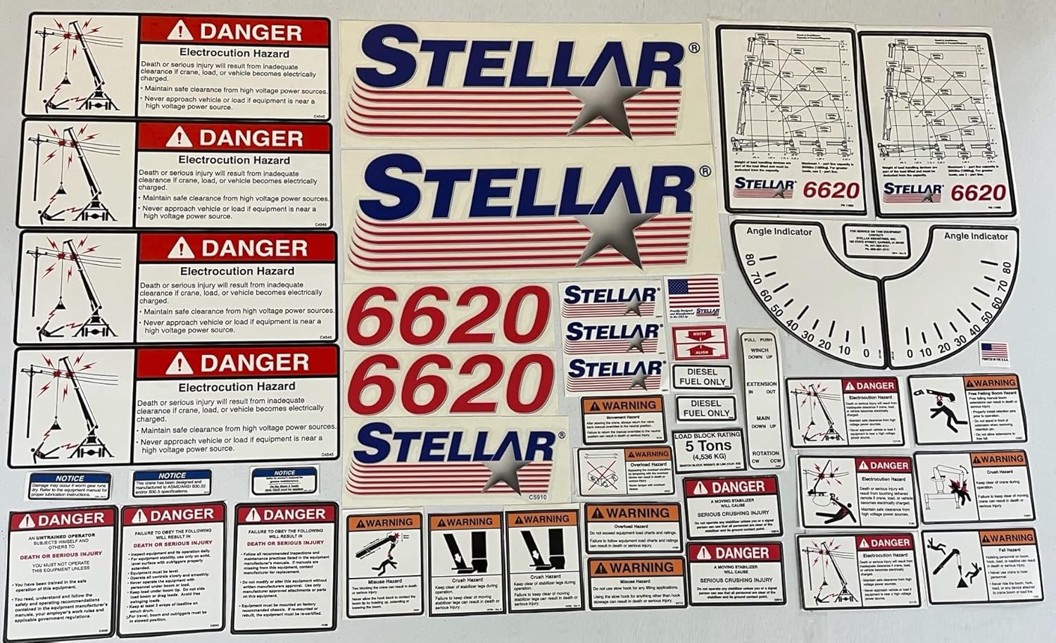 Stellar 11993 Red Truck Decal Kit for 6620 Series Cranes