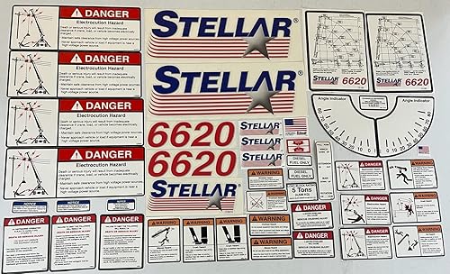 Stellar 11993 Kit de calcomanías rojas para grúas serie 6620