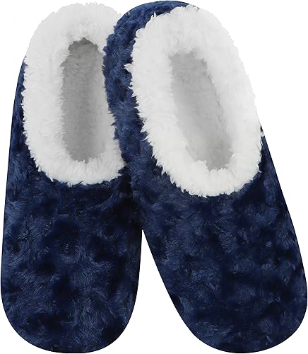 Snoozies Womens Slipper Socks - Cozy Slippers for Women - Fuzzy House Slippers for Indoor Use - Soft Sole Slippers - Roses in Bloom